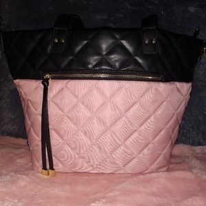 Black/Rosey Pink Handbag Tote